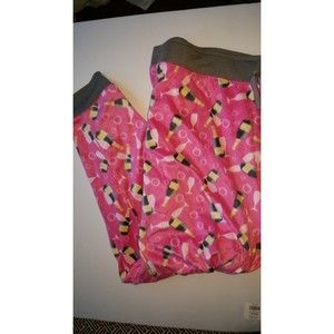 Womens 1X Joe Boxer  Pink Lounge Sleep Pants Champagne Bottles Pajama